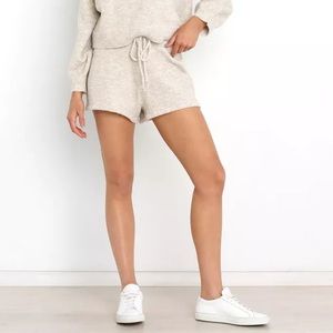 Petal & Pup Cream Cozy Knit Drawstring Shorts